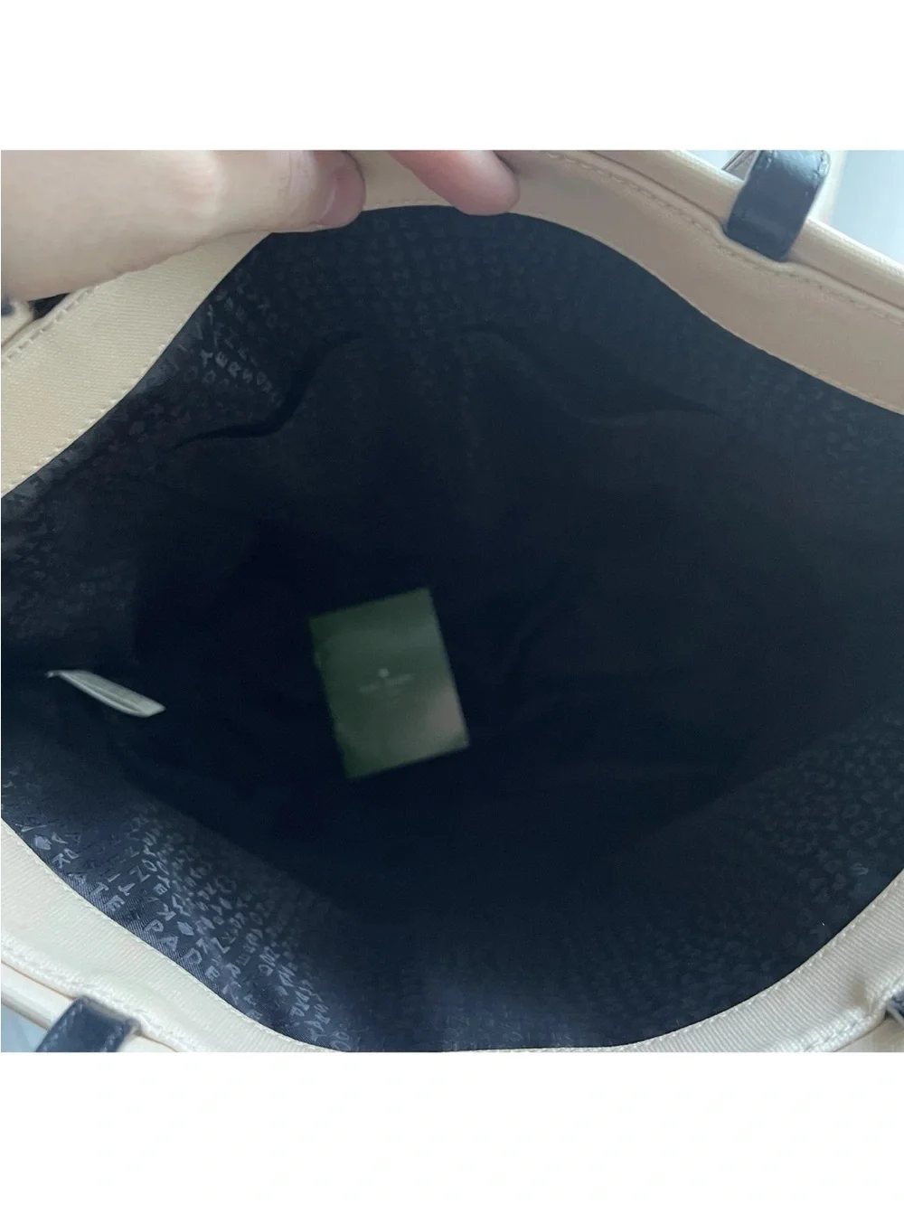 Canvas Flamingo Tote Bag with Black Trim see all pictures. It has black marks.